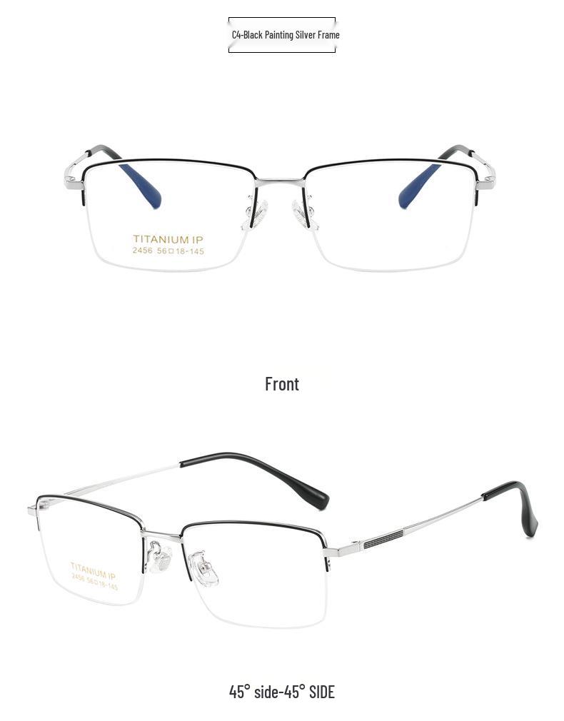 2024 Classic Unisex Half-Rim Titanium Glasses Frame