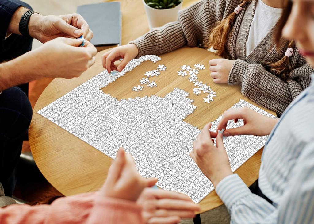 1000 Piece Impossible Crazy Jigsaw Puzzle, White Blank, Challenging Puzzle for Adults, Hard