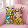 Cartoon Virgin Mary Art Pillow Case Sofa Short Plush Double-sided HD Printing Room Home Office Gift Cushion Cover