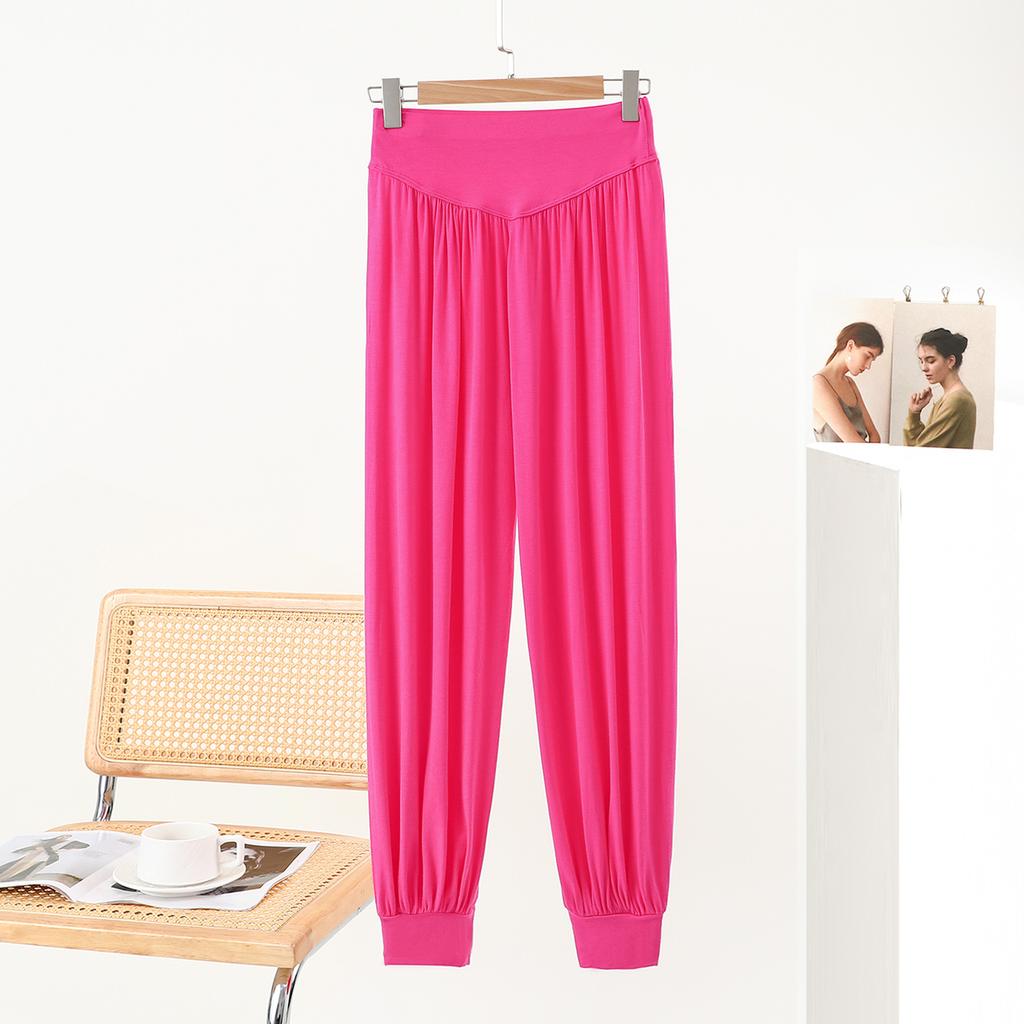 Modal Women's Harem Pants - Spring/Summer Solid Color High-Waisted Draped Loose-Fit Casual Yoga Dance Sport Pants