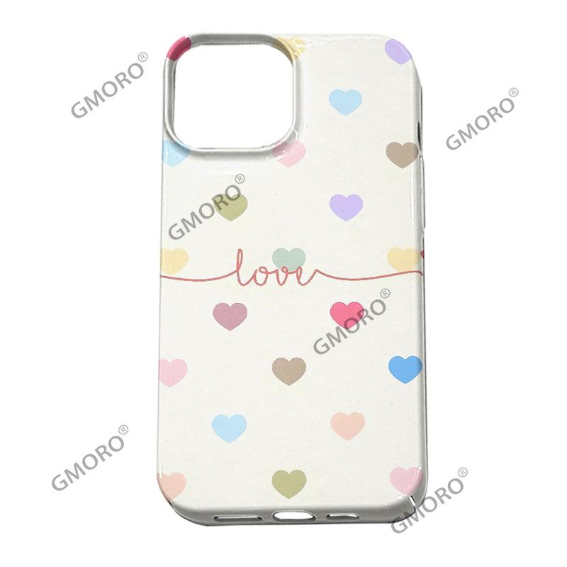 Amazon Hot-selling Color Love Applies To Apple 16pm Sweet Sense Mobile Phone Case iPhone17 Film Anti-drop Case