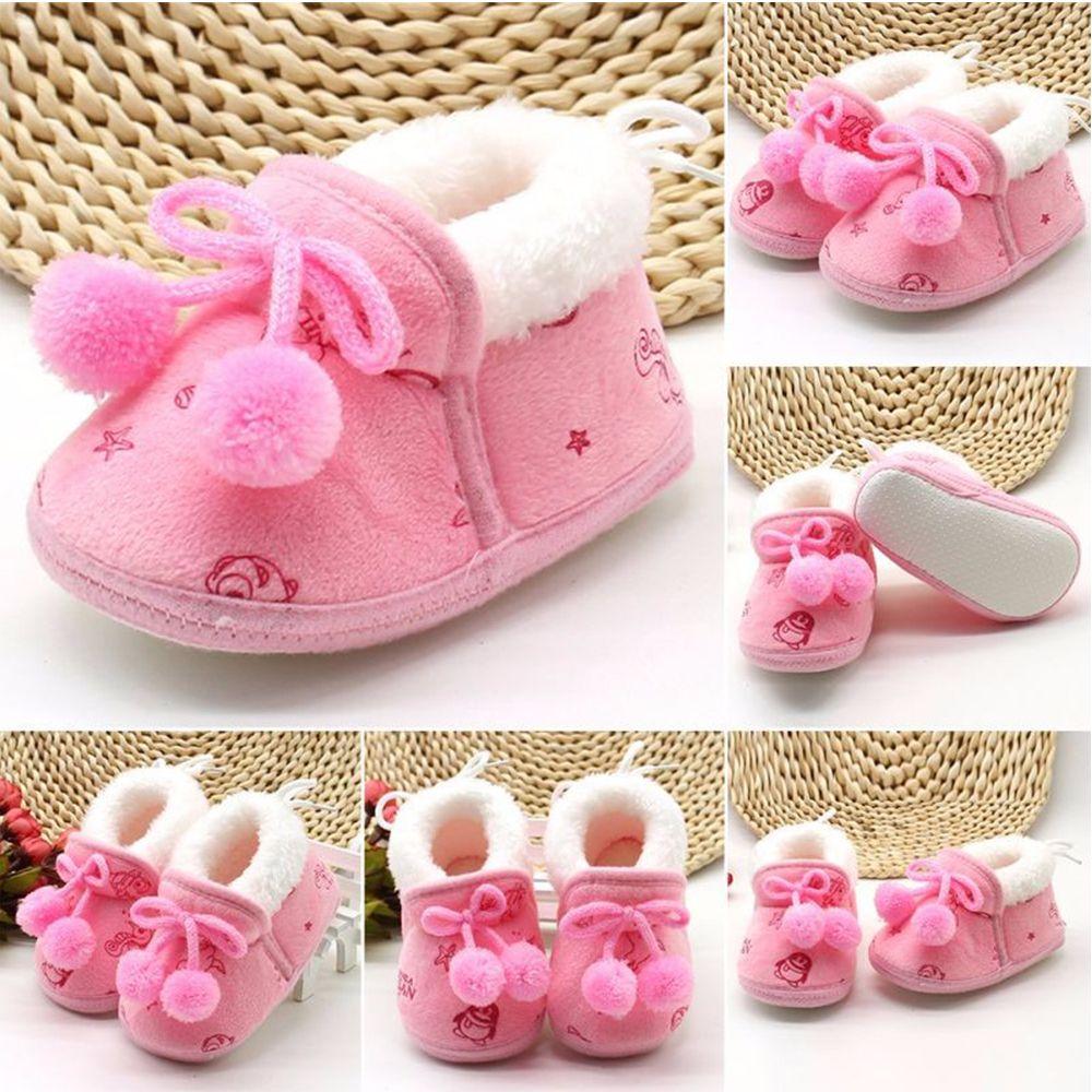 Princess Soft Soled Infant Bowknot First Walkers Baby  Shoes Winter Boots