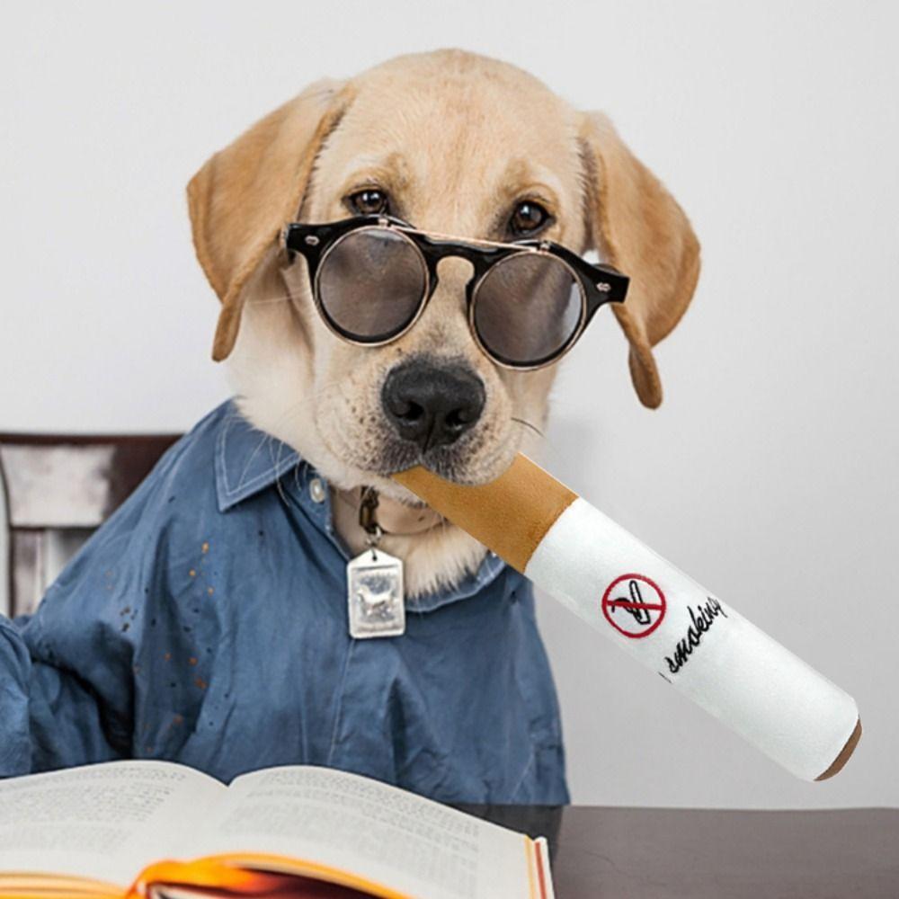 Buy BiteResistant Dog Big Smoke Toy Simulation Dog Cigar Plush Toy Pet