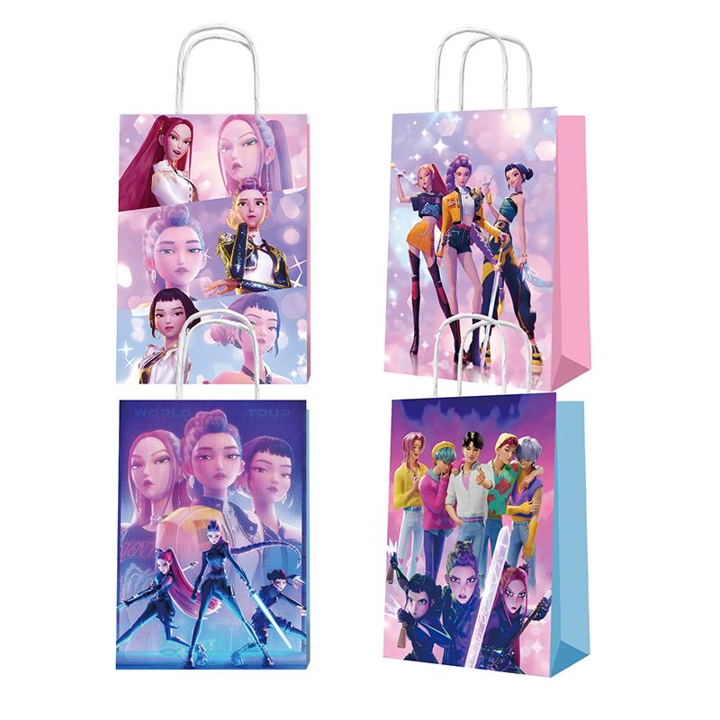 12 ks Kpop Téma Lovci démonů Dárková sada tašek Anime Dětská narozeninová oslava Sáček na balení sušenek a bonbonů Dárkové úložné potřeby