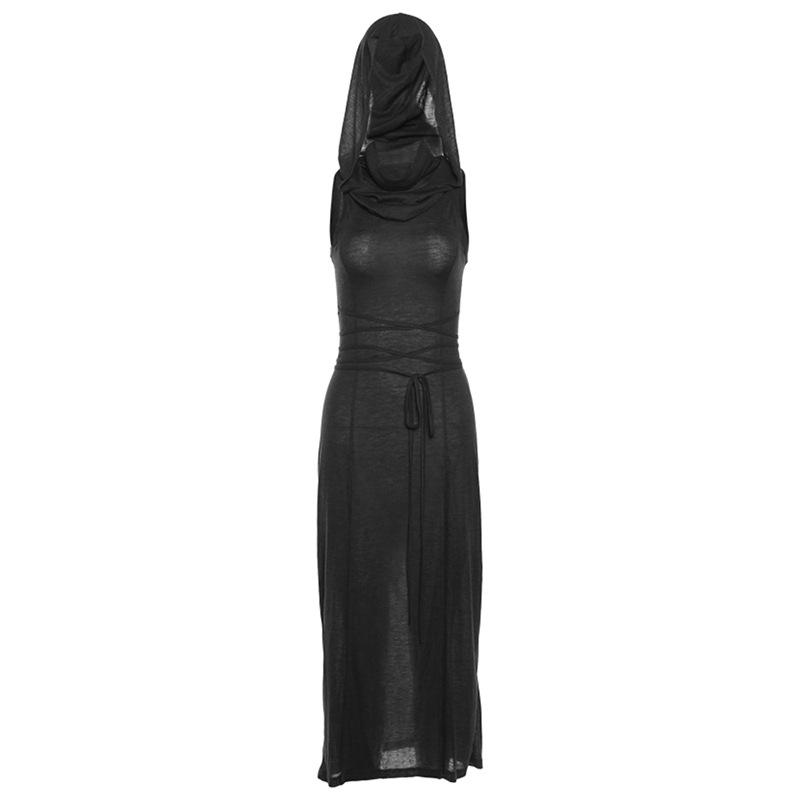 Wasteland Aesthetics Dune Косплей Сексуальные летние платья с капюшоном CyberPunk Gothic Witch Queen Y2K Streetwear Костюмы на Хэллоуин