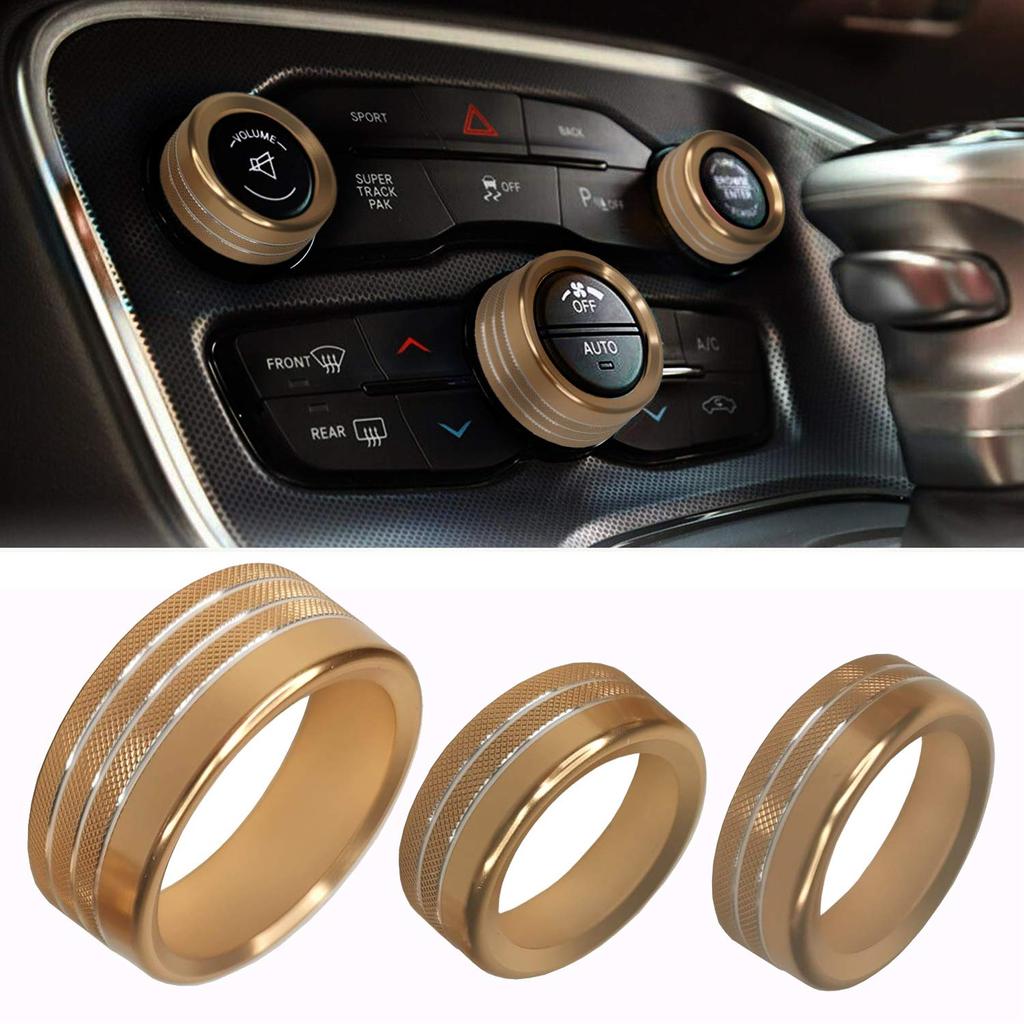 Air Conditioning Volume Radio Button Knob Cover For  Challenger Charger Accessories 2015-2020