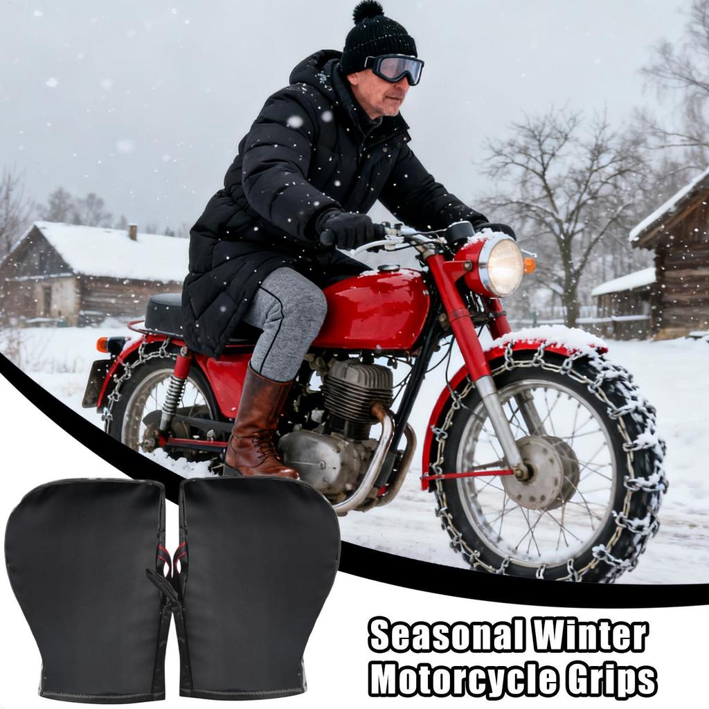 Winter Warm Windproof Motorcycle Gloves Handlebar Muffs Cover for Electric Scooter Bike Cold Weather Motor Riding Biking Road