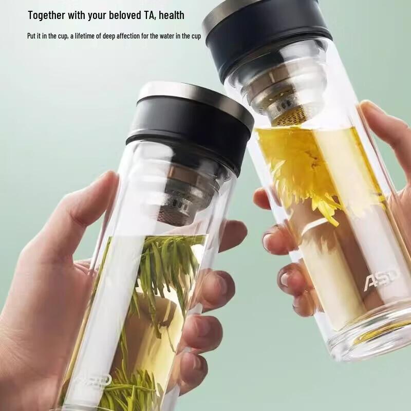 ASD Titanium Enjoy Double Wall Glass Bottle