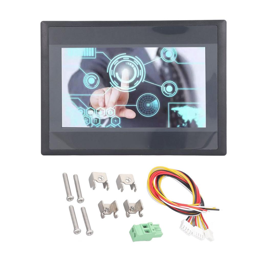 HMI Touch Screen 7in TFT LCD Display PLC Control Screen 12 in 8 Out DC 24V 5A Relay Output for