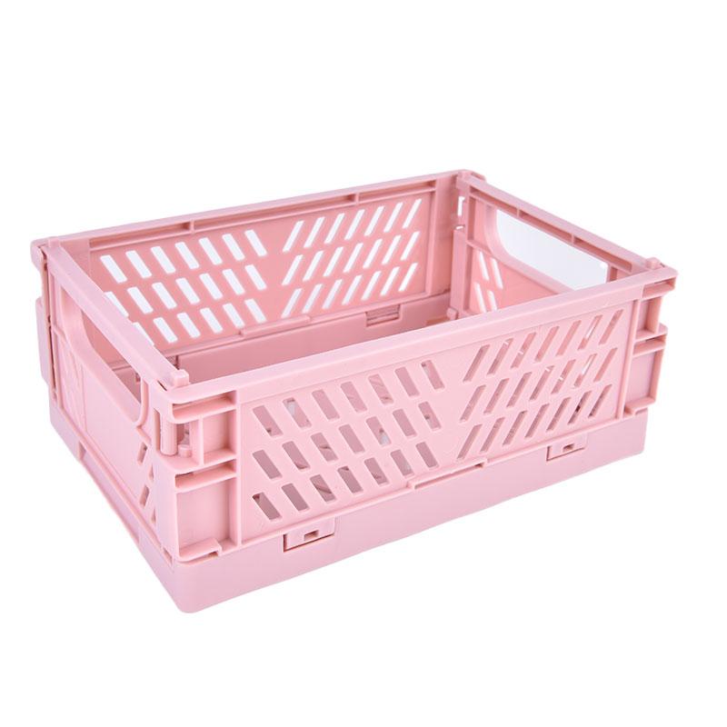 Милый мини-складной настольный органайзер, настольная корзина для хранения, аксессуары для офисных канцелярских принадлежностей розовый