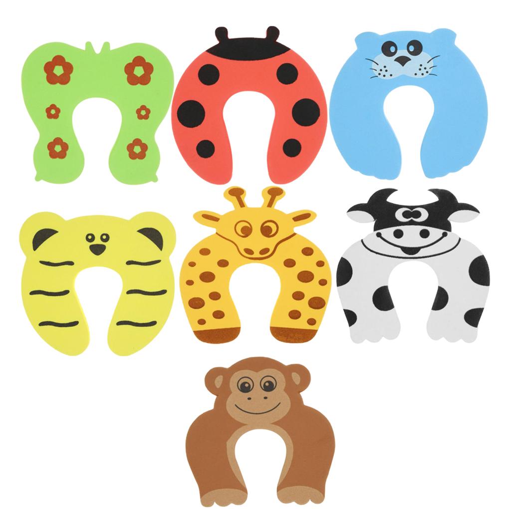 5pcs Door Stopper Cartoon EVA Door Safety Clip Gate Card Baby Room Guard