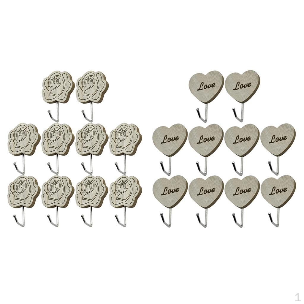 

20 Pieces Vintage Style Wooden Hook Home s