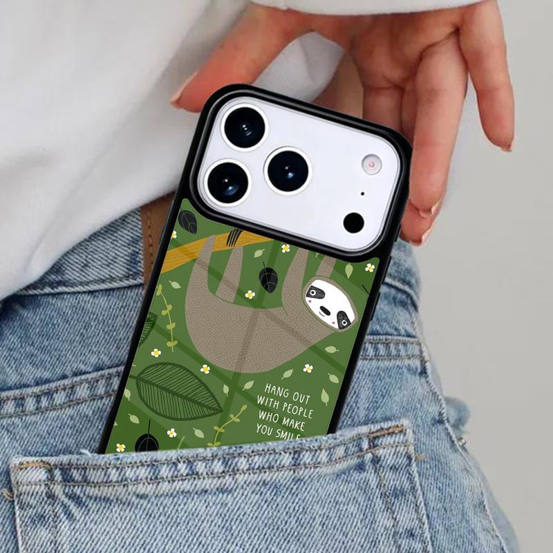 

Kawaii Cute Sloth Hang Phone Case for iPhone 16e 15 14 13 12 17 Pro Max Plus Air 17pro Cover Coque iPhone 13