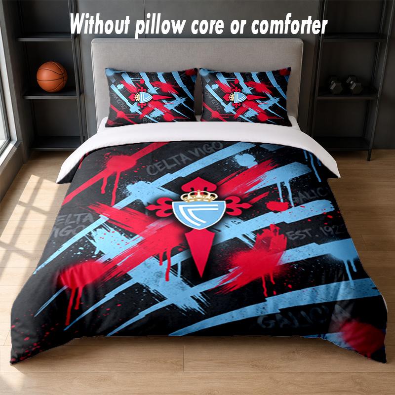 Celta Vigo FC Design Bed Bedding Set 1 Duvet Cover + 2 Pillowcases Soft Breathable Household Bed Linens