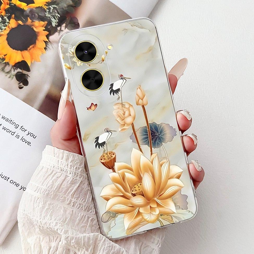 For Redmi A5 NFC 5G Case Cover Clear Luxury Kawaii Cute Cat Fashion Flowers Funny Painted Soft Phone Case For Redme A5 NFC 5G