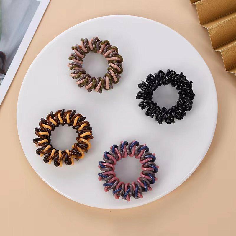 1PC Thick Telephone Women Wire Elastic Hair Band Colour Spiral Cord Stretch Rubber Band to Hold Heavy Girls Hair Accessories