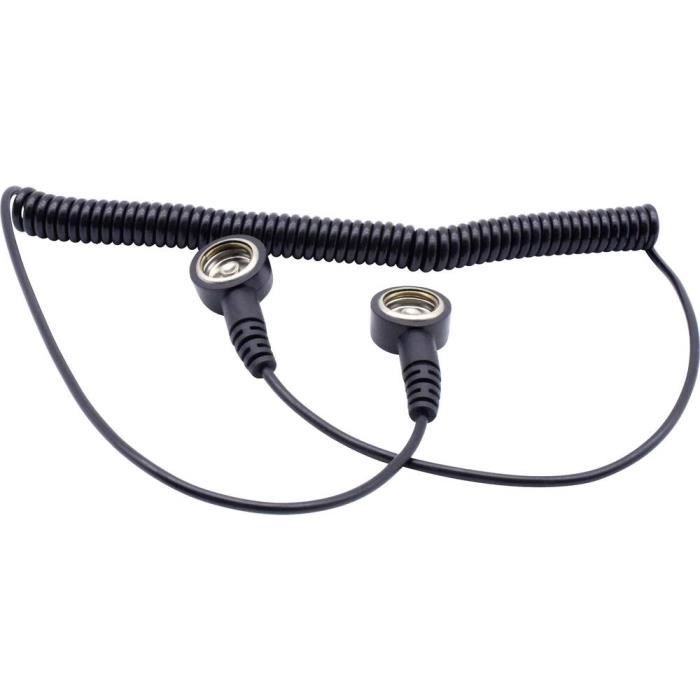 Quadrios Câble de mise à la terre antistatique (ESD) 1.80 m Pression mâle 10 mm