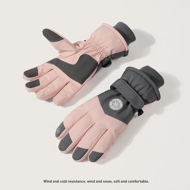 Men and Women's Winter Ski Gloves Original Standard Plus Velvet Thick Warm Waterproof Cold Winter Motorcycle Riding Electric Bike