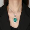 Autumn And Winter Jewelry Copper Bottom Gold-Plated Simulation Emerald Square Diamond Luxury Pendant Necklace Stone 20 * 28