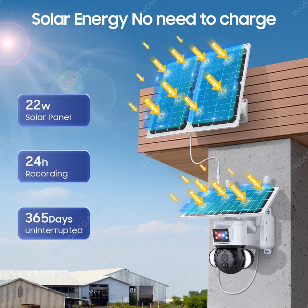 Kamera wideo do monitoringu bezpieczeństwa 2K 4MP 4G PTZ z panelem słonecznym, 32000 mAh, ładowanie akumulatorów litowo-jonowych