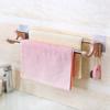 Wall Mounted Double Rod Towel Bar Stainless Steel Towel Storage Shelf Practical Towel Rack  Toilet