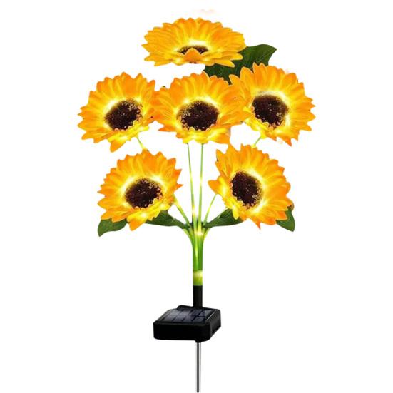 Solar Sunflower Garden Light, Realistic Sunflower Solar Powered Outdoor Light, Waterproof Auto On/Off Decorative Light for Patio Backyard