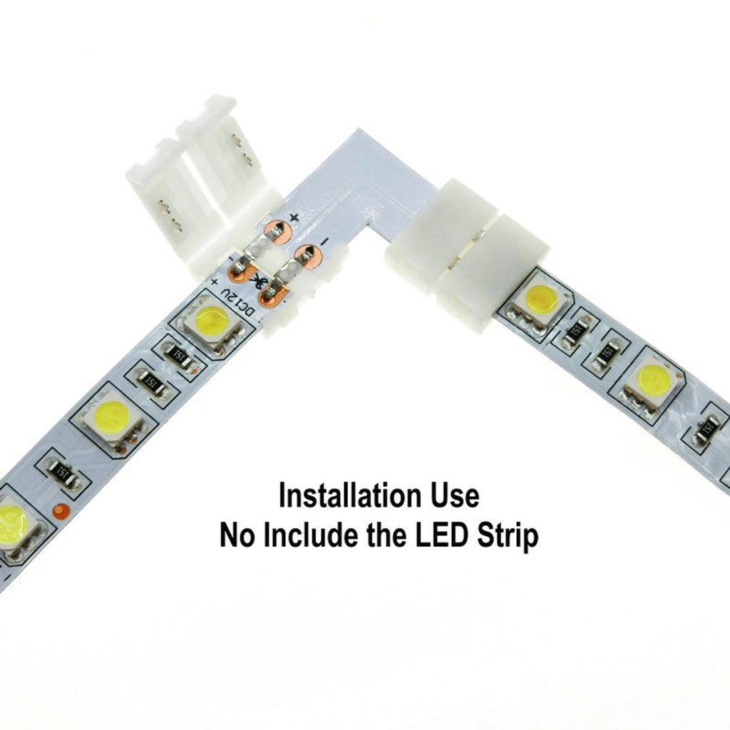 20 Pcs No Soldering Led Connectors 4 Pin L Shape Unwired Gapless Connectors for 10mm RGB RGBW Led Strip Light Durable