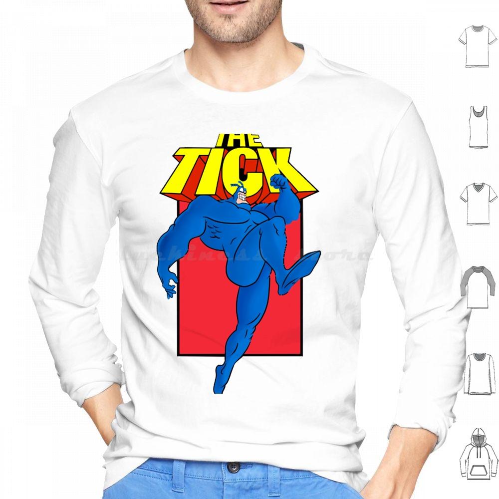 The Tick Cartoon Hoodie Cotton Long Sleeve The Tick 90s 90s Cartoons 90s Kid Spoon Superhero Superheroes Tick