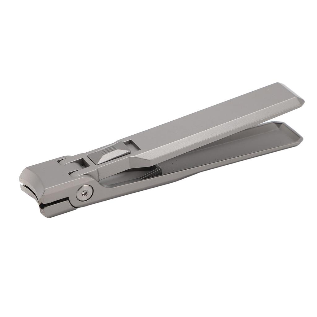 Nail Clipper Stainless Steel Wide Opening Push Button Design Anti Splash Flat Mouth Nail Clipper