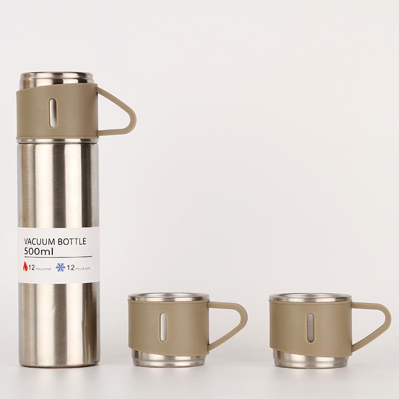 304 Stainless Steel Insulated Travel Cup Set with Three Lids - Perfect Business Gift for Men and Women