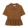 European & American Style Women's Knit Cardigan with Turn-Down Collar & Short Skirt-Style Hem, 2025 Fashion Collection.