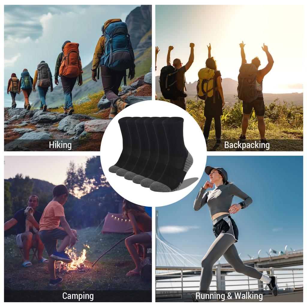 Breathable Comfortable Thicken Crew Socks Outdoor Hiking Trekking Walking Wicking Athletic Socks