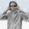 Zipper hooded sweater men's high-end trend fleece jacket masked men's and women's couples top