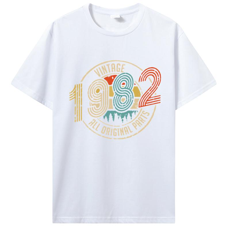 Vintage 1974 1962 1974 1982 All Original Parts Birthday Gifts Men T-Shirt Funny Tees Cotton T Shirt  Harajuku Streetwear