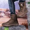 Fashion 2024 New High Top Leather Outdoor Men's Boots Breathable Desert Combat Work Ankle Outdoor Anti Slip Hiking Boots