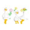 Arbeitsplatz Dekoration Harzente Dekoration für Schreibtisch Auto Armaturenbrett TV Monitor, Mini Anhänger Figur, Niedliches Blume haltendes Ornament, Verspieltes Geschenk