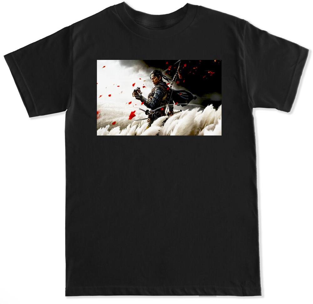 GHOST SHIMA GAMER ВИДЕОИГРА ЯПОНИЯ САМУРАЙ ГЕРОЙ SAKAI BRED PLAY 5 МУЖСКАЯ ФУТБОЛКА Унисекс Футболка XXXXL