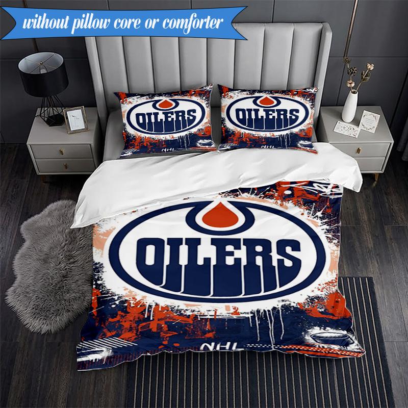 3PCS Energetic Oilers Team Spirit Bedding Set,Including 1pc Duvet Cover And 2pcs Pillowcases Perfect for Bedroom, Dormitory, Fan Christmas gift
