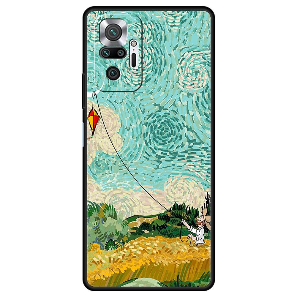 For Xiaomi Redmi Note 11 10 9 Pro 11T Case 9 9C 9A 8 K40 Funda Note 8pro 7 9S 9T Cover Retro Oil Painting Art Van Gogh Sunflower