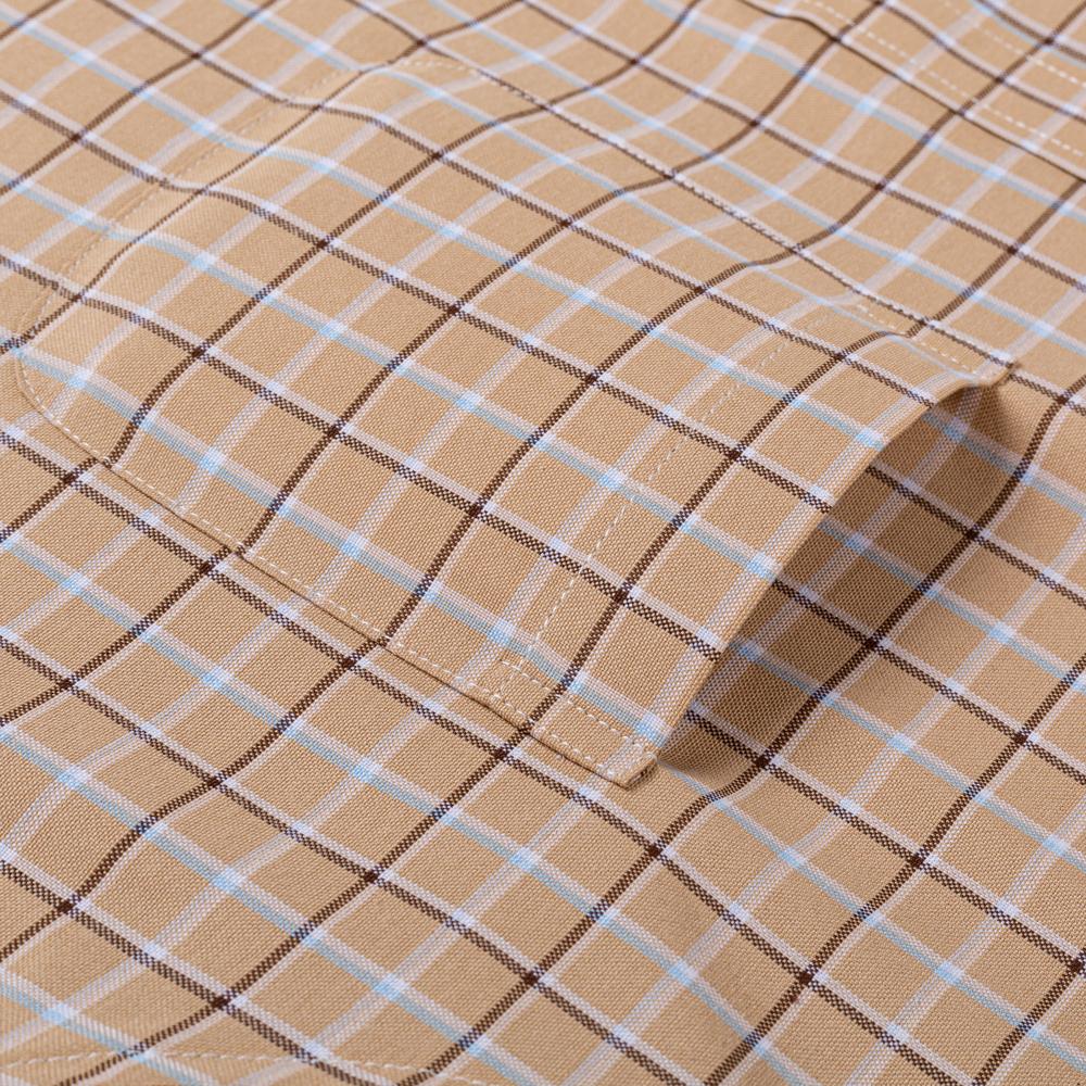 Pánská jarní letní košile s krátkým rukávem ze 100% bavlny Oxford s kapsou, kostkovaná, ležérní, lehká, prodyšná, odolná, ginghamové košile