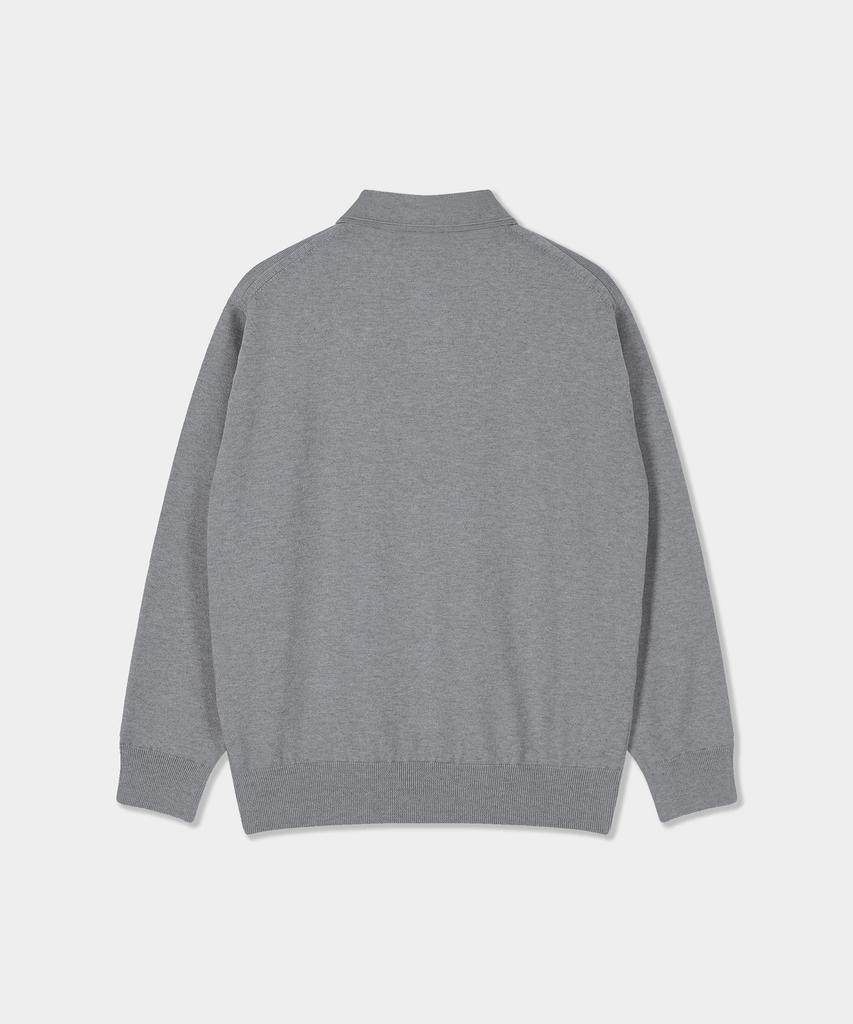 BIRBANTE Soft Washable Line Collar Knit - Gray