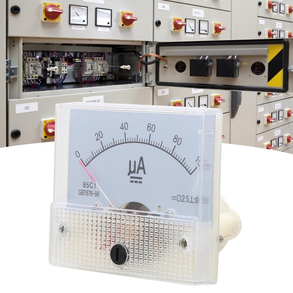85C1 DC 0~100UA Pointer Type Ammeter Analog Current Panel Meter Measuring Instrument