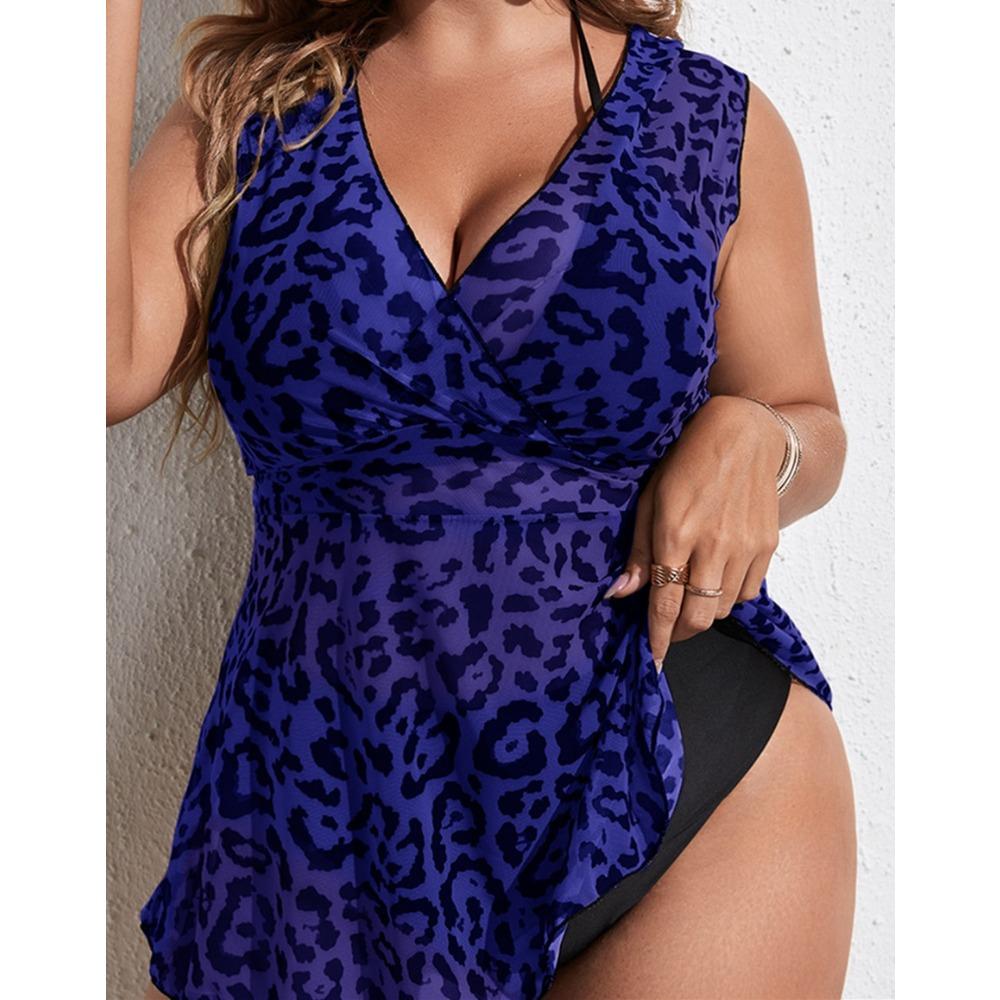 Bikini de talla grande para mujer, traje de baño Sexy de cintura alta, traje de baño para playa, traje de baño femenino de verano 4XL