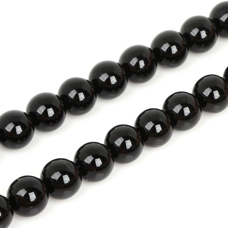 Black Onyx Agate Beads DIY Handmade Natural Stone For Jewelry Making Round Shape 3/4/6/8/10mm