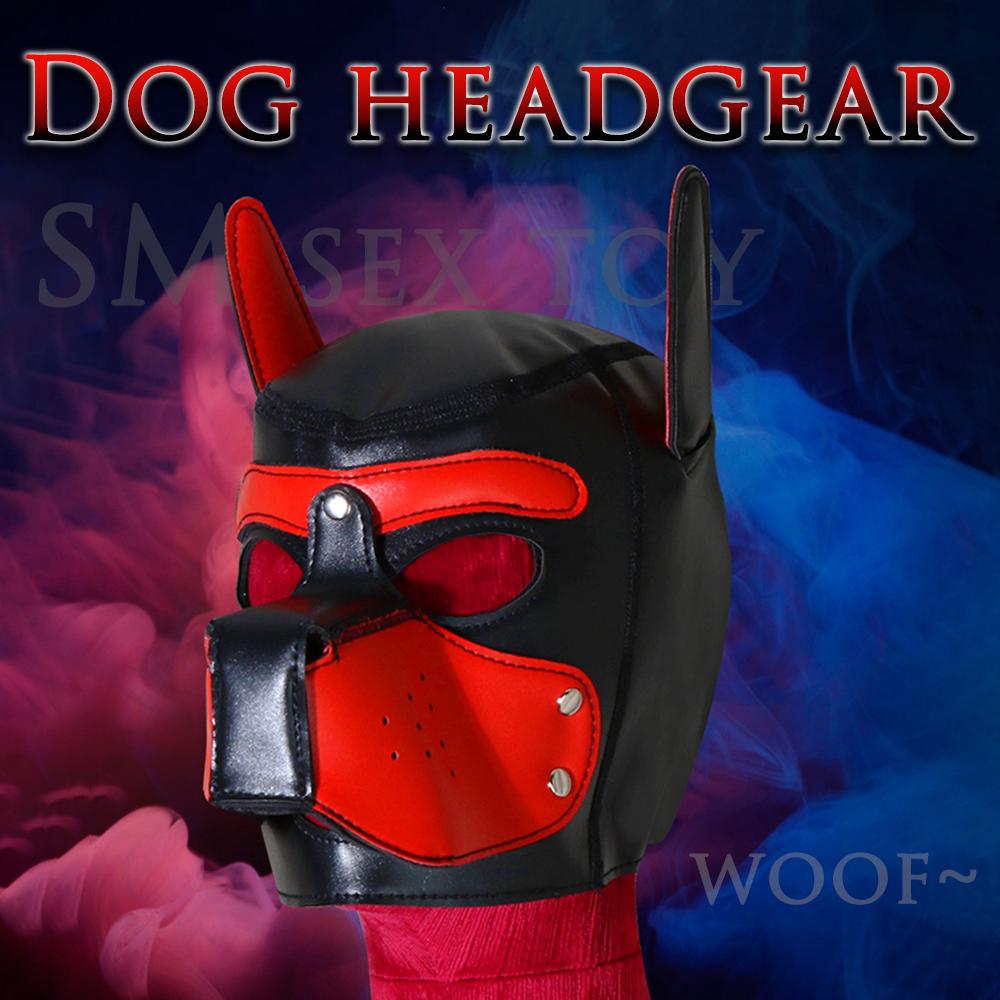 Bondage Hundehaube Maske Erwachsene Cosplay Spiel Abnehmbare Schnauze Sexy Fesseln Halloween Maske Sexspielzeug für Frauen Männer Paare