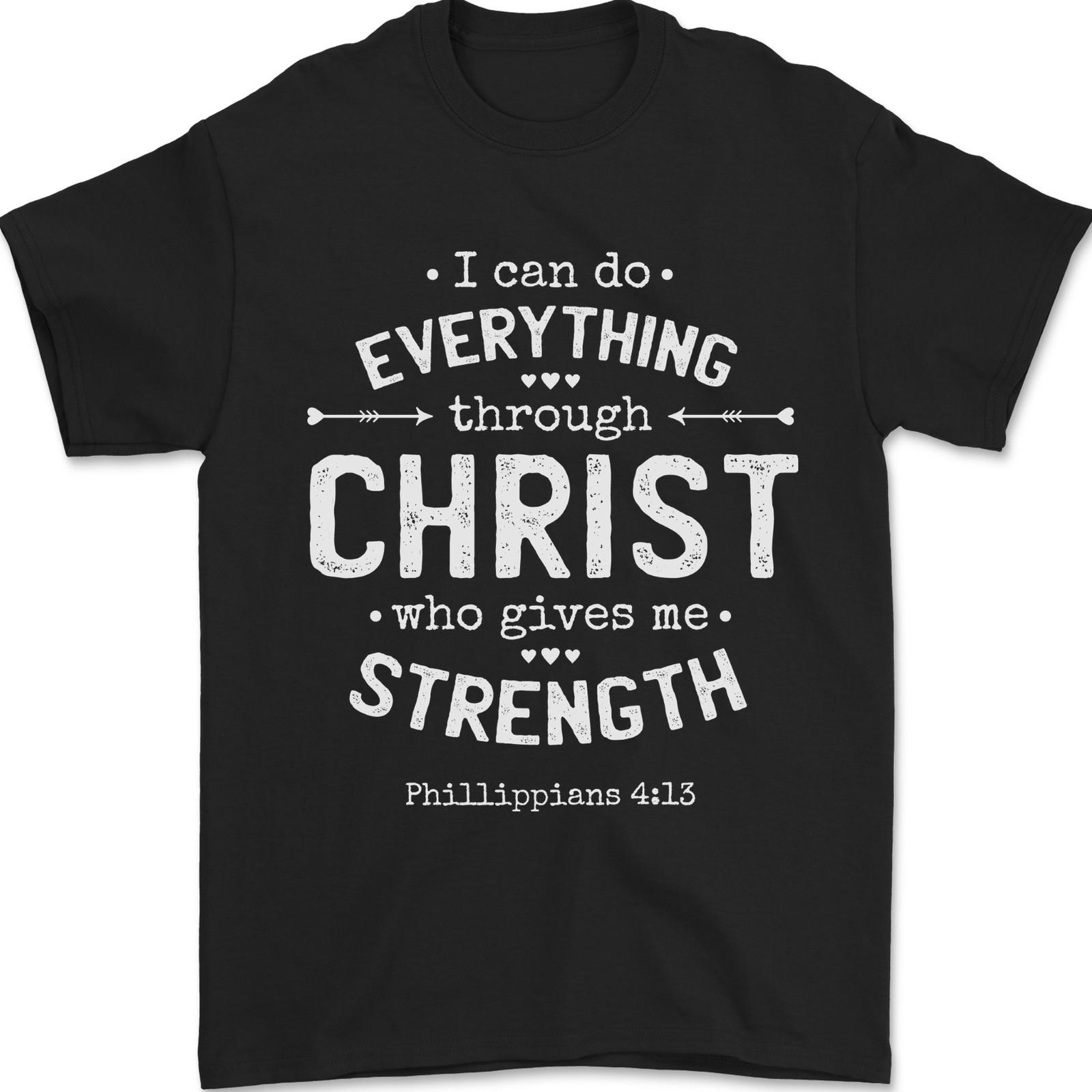 26 Christ Gives Me Strength Christian God Jesus Mens T-Shirt 100% Cotton Unisex T-Shirt XXXL