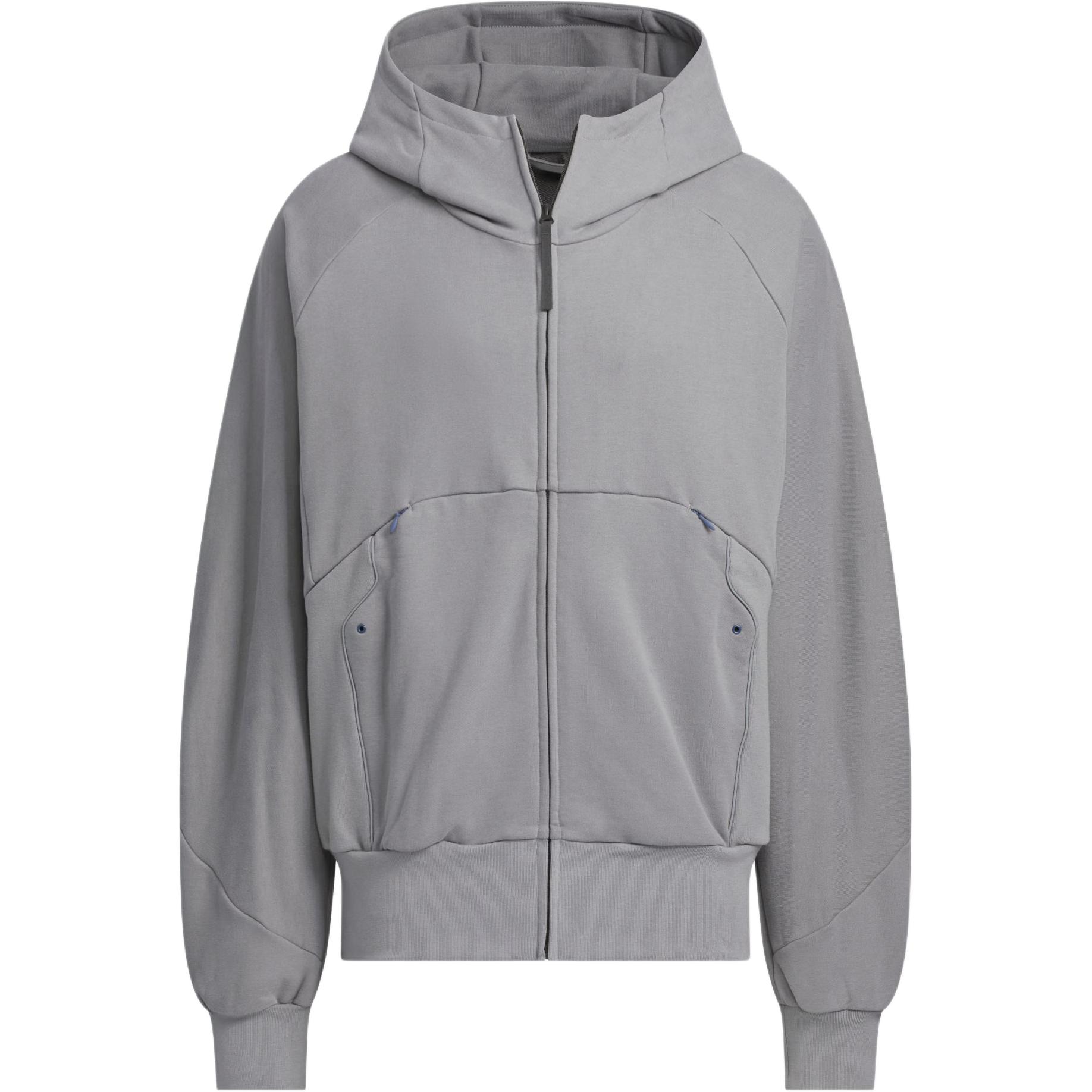 adidas Unisex Grey Loose Full-Zip Hoodie Jacket Unisex JM6154 M