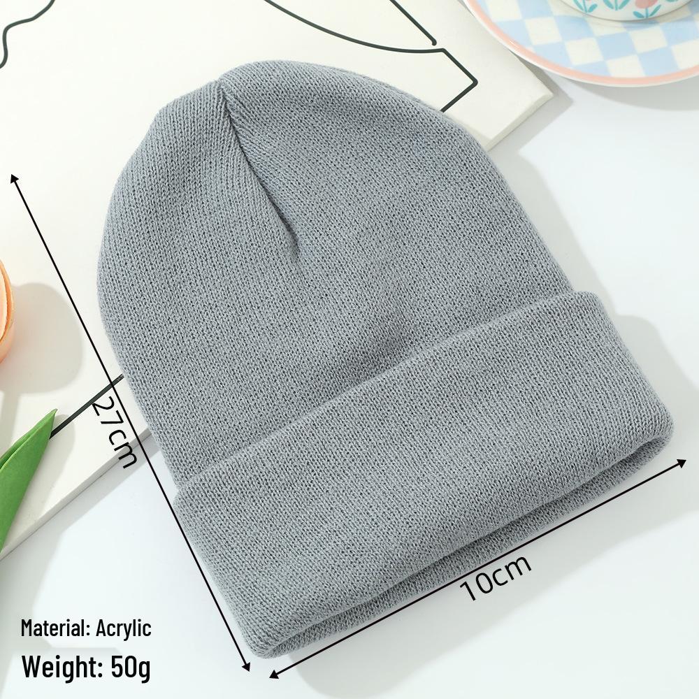 Korean Style Winter Acrylic Knit Hat - Modern Minimalist, Warm, Windproof, Fashionable, Versatile Wool Hat