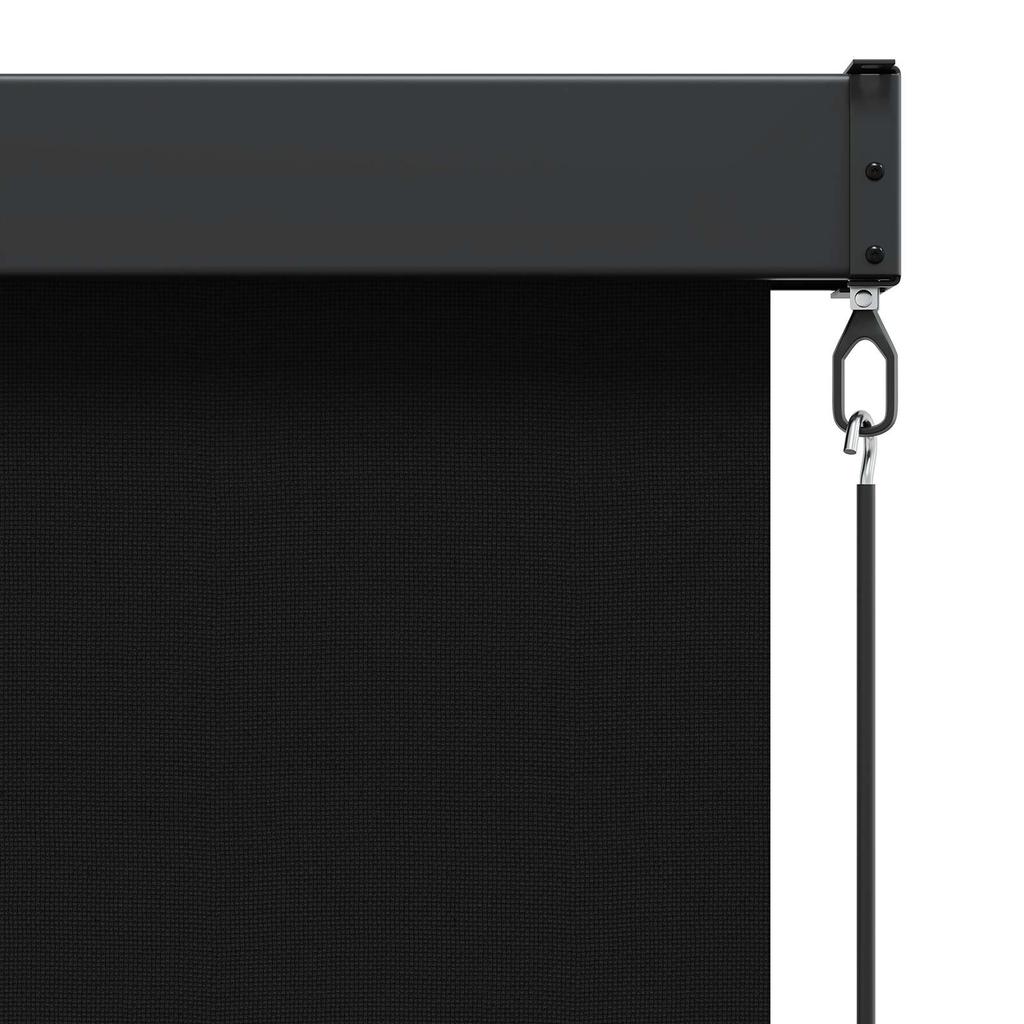 Black Outdoor Roller Blind 60 x 250 cm Fabric and Aluminum