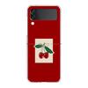 Transparent Phone Case For Samsung Galaxy Z Flip 3 4 5 6 7 Hard Folding PC Z Flip3 Flip4 Cover Red Cherry